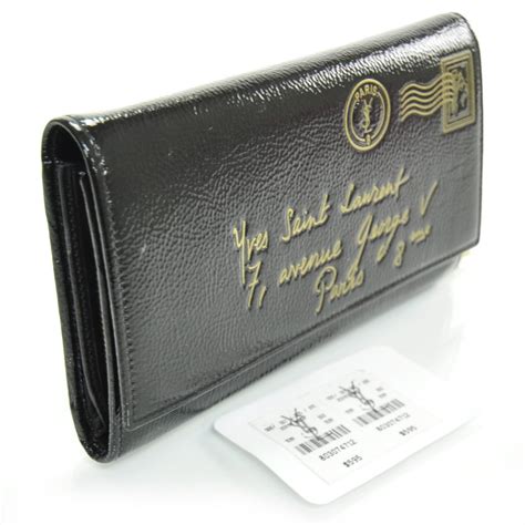 ysl y mail black patent wallet|SAINT LAURENT Patent Y.